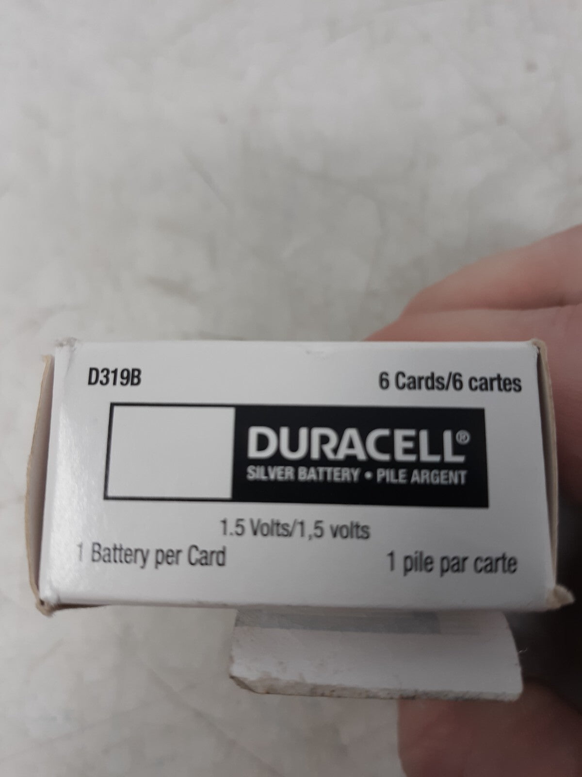 Duracell 319 D319B 1.5V Silver Oxide Watch Battery SR527W SR64 Lot of 6