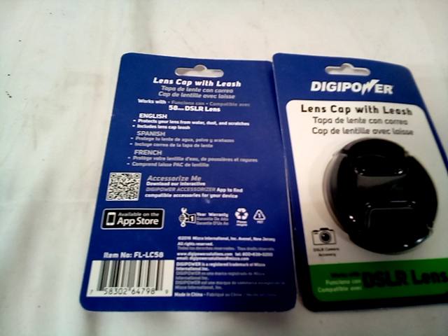 Lot of 2 Digipower DSLR Lens Cap for 58mm DSLR Lens