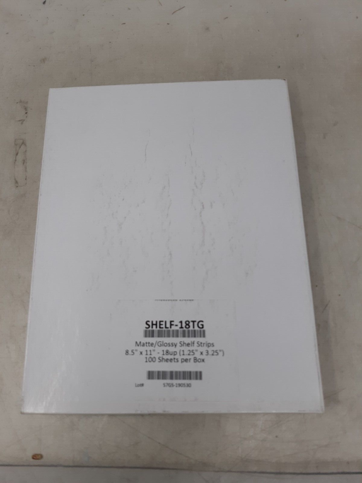 Matte/Glossy Shelf Strips, 8.5' x 11', 100 Sheets Per Box