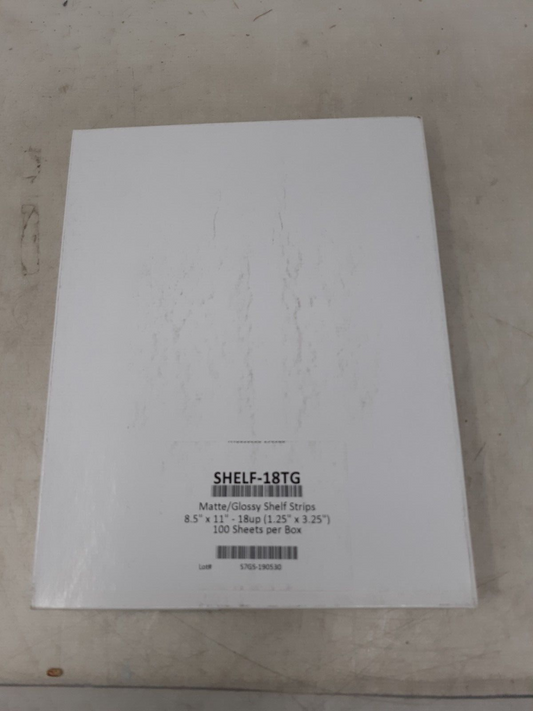 Matte/Glossy Shelf Strips, 8.5' x 11', 100 Sheets Per Box