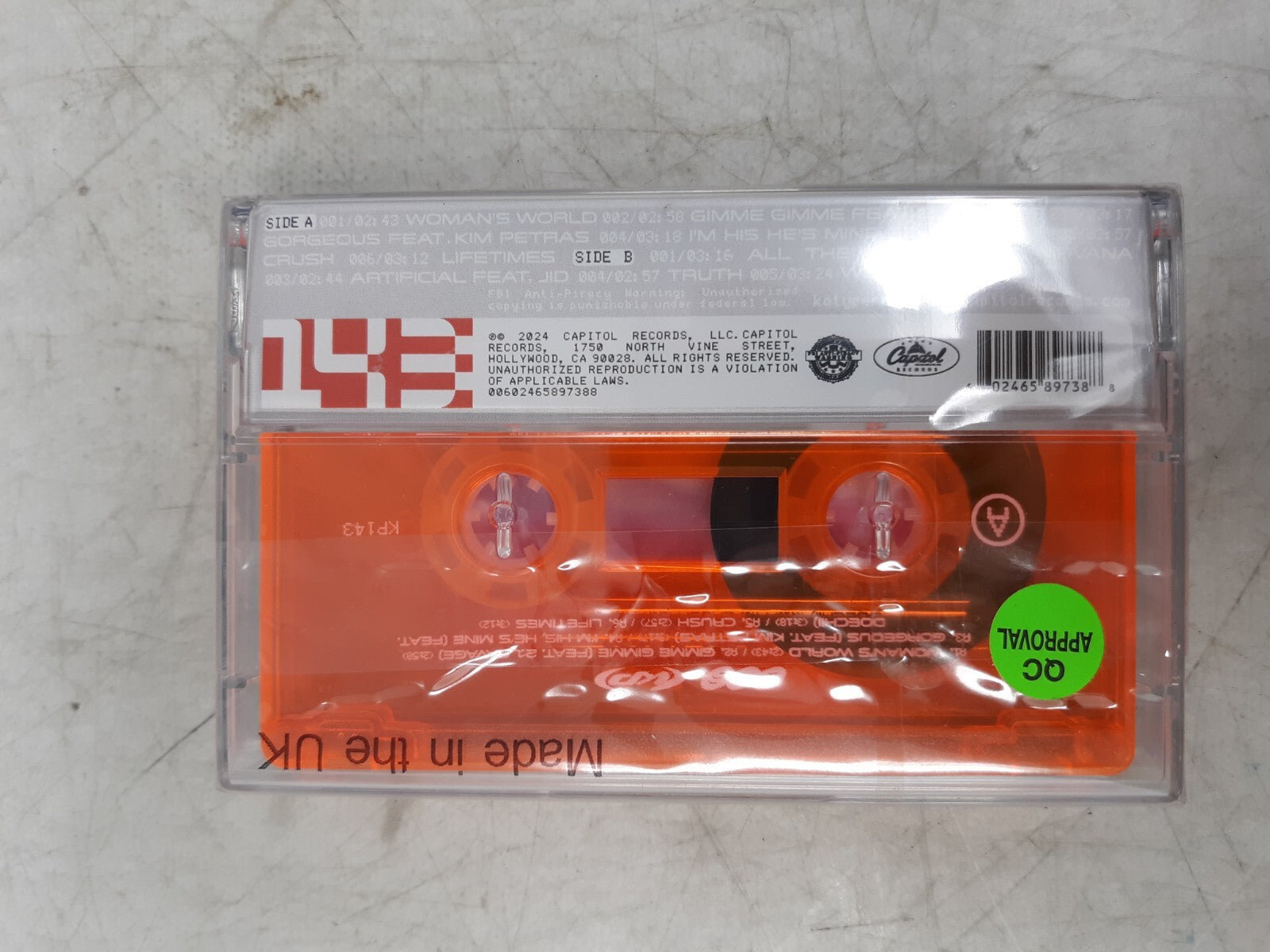 Katy Perry - 143 [Limited Edition Orange Cassette] Capitol Records 2024