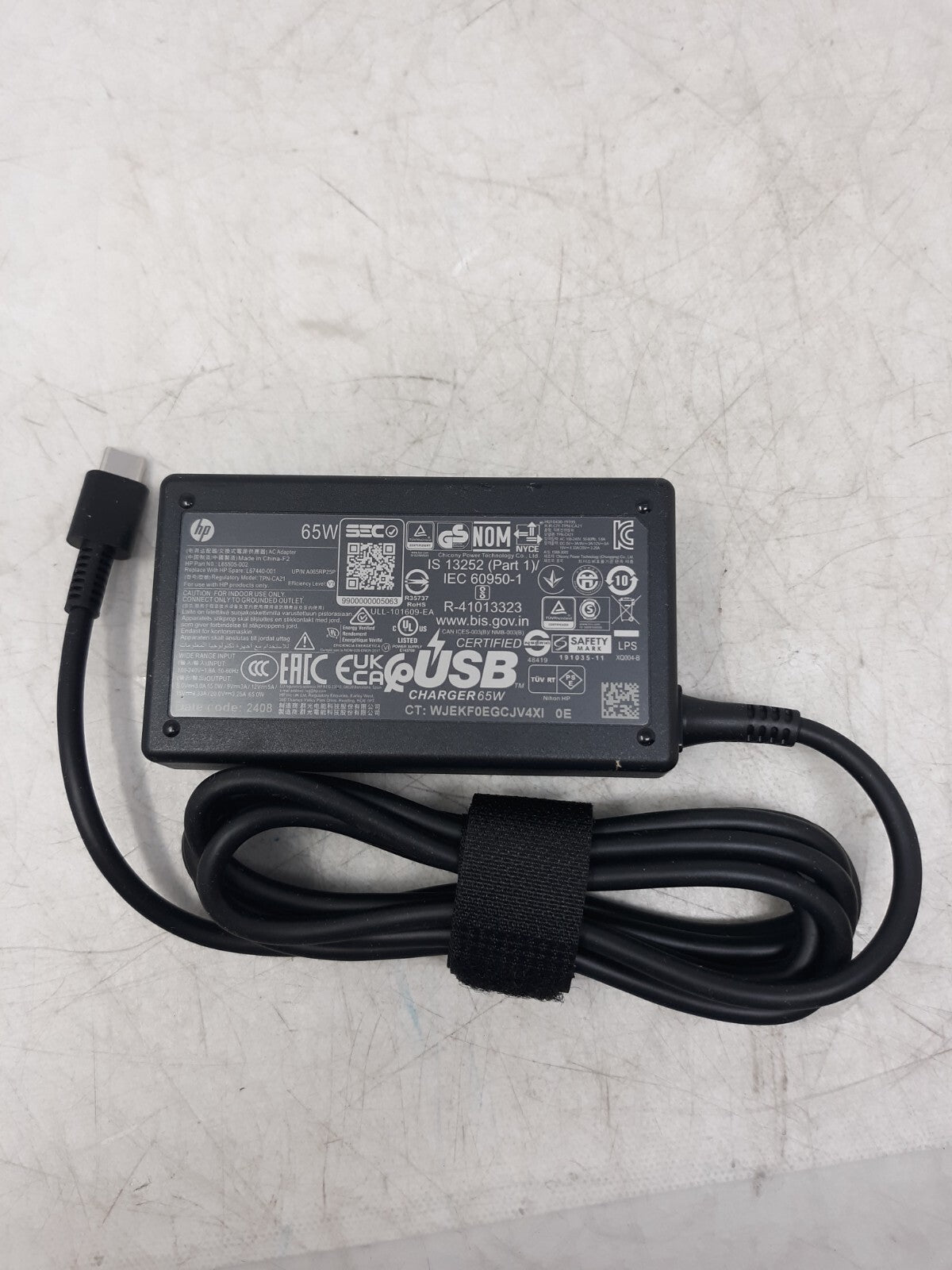 HP 65W USB-C Laptop Charger Power Adapter L65095-002 TPN-CA21