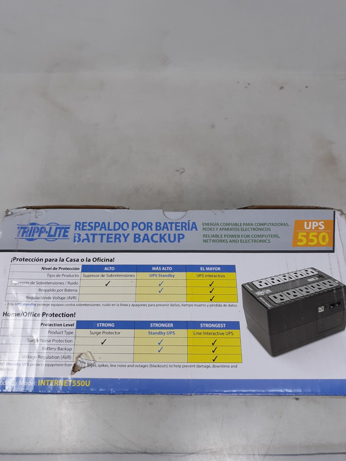 Tripp Lite UPS: 550VA  120V INTERNET550U