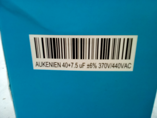 Aukenien Capacitor 40/7.5 MFD +/- 6% 370V/440VAC - Dual Run AC Capacitor CBB65B