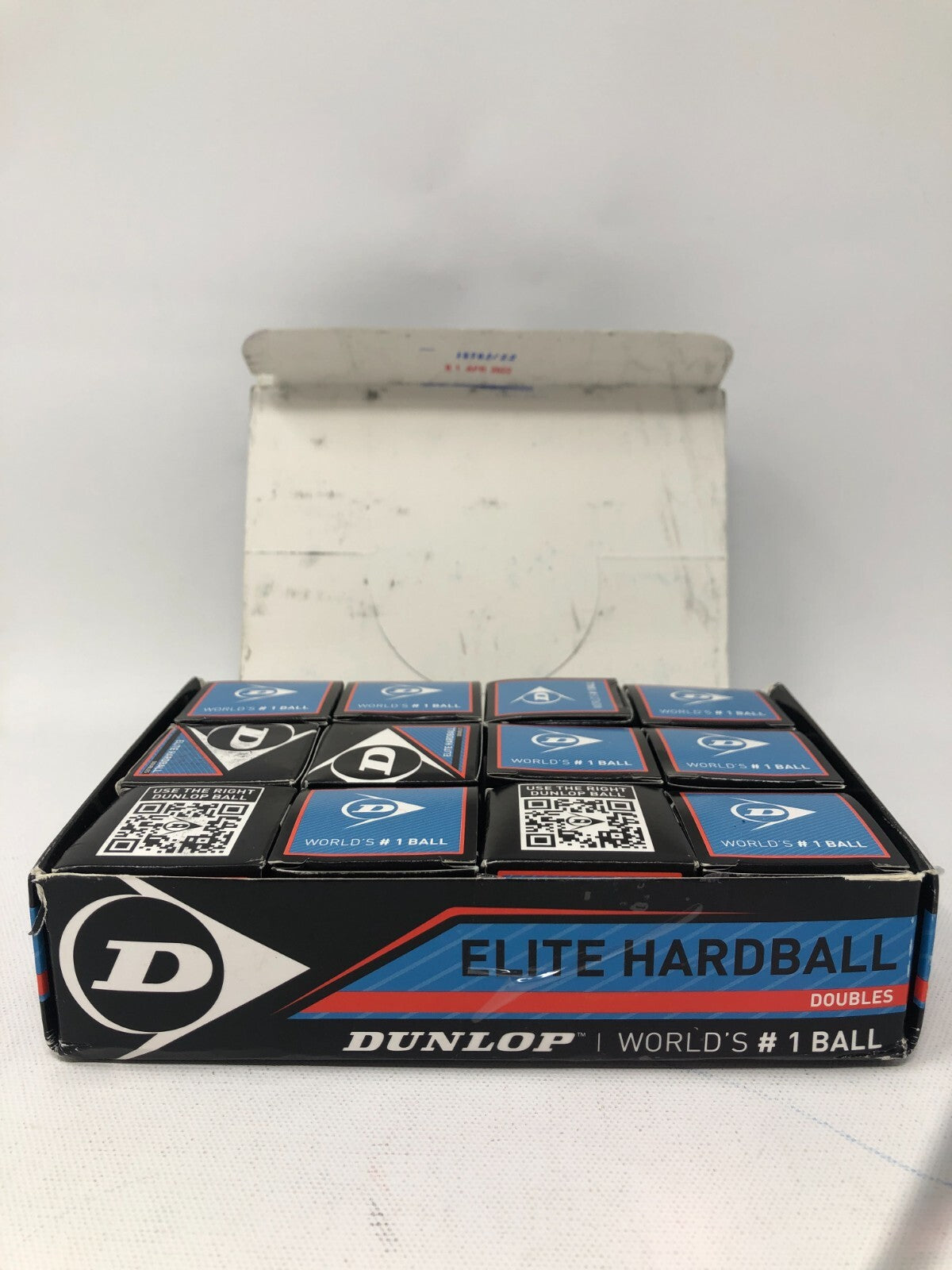 Dunlop Squash Doubles Elite Hardball ~ 12-Pack of Official Squash Balls, Blue