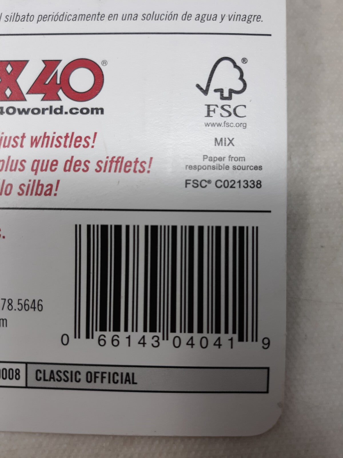 FOX 40 Classic Safety Whistle, Black