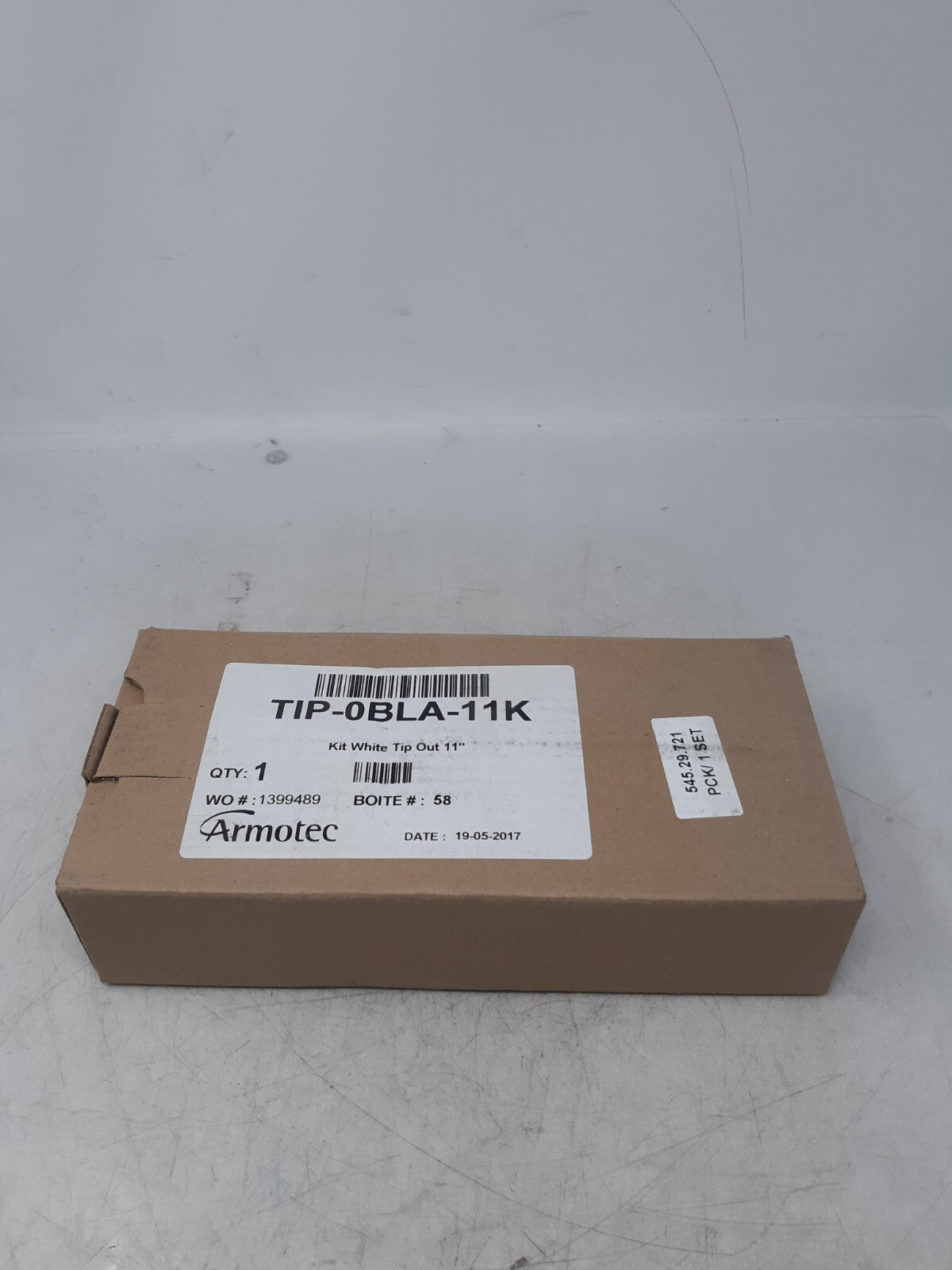 Armotec TIP-0BLA-11K White Tip-Out Tray Kit Faux Drawer 11" Mounting Hardware