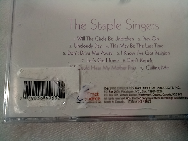 The Staple Singers - in the Spirit  CD - Small Crack in Case