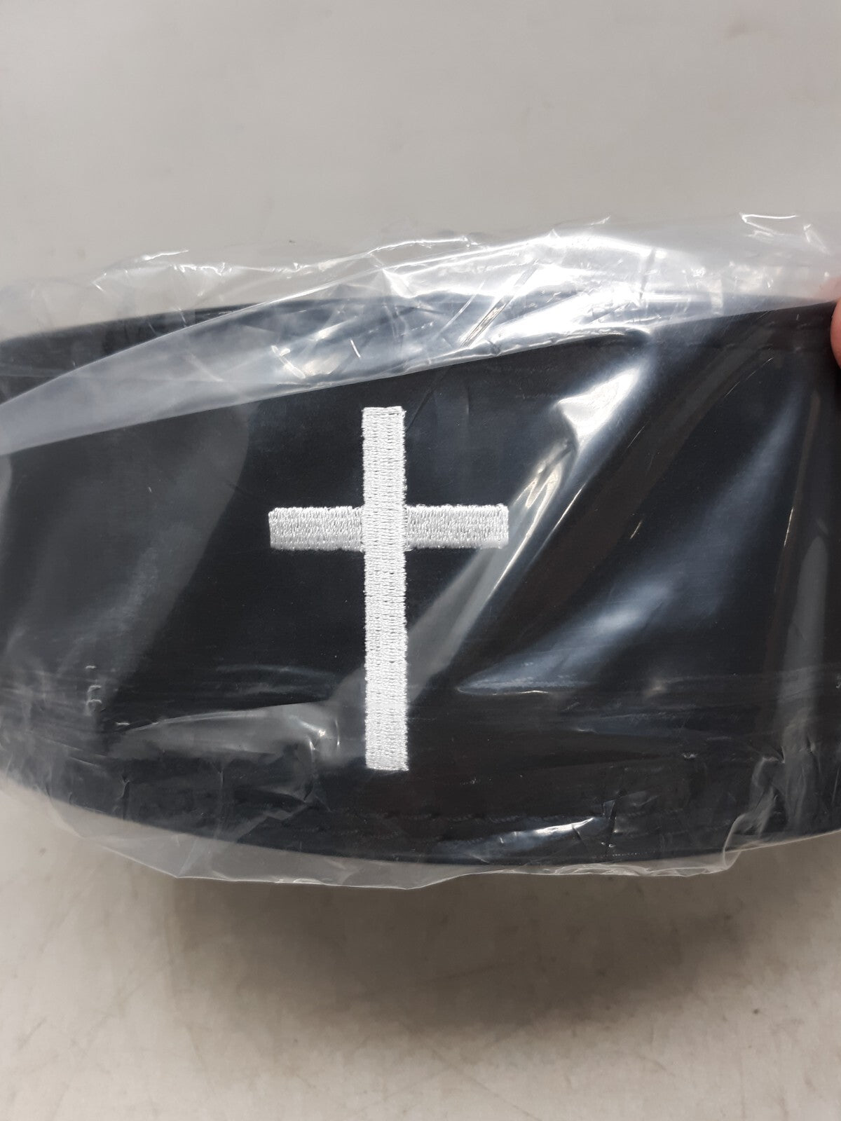 Weightlifting Belt 4” For Powerlifting Bodybuilding Leather - Black/White Cross