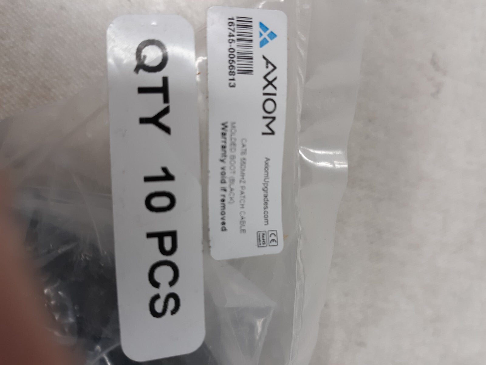 10 AXIOM Ethernet Patch Cable Cat.6 UTP Booted 550MHz, 5 ft, 12D