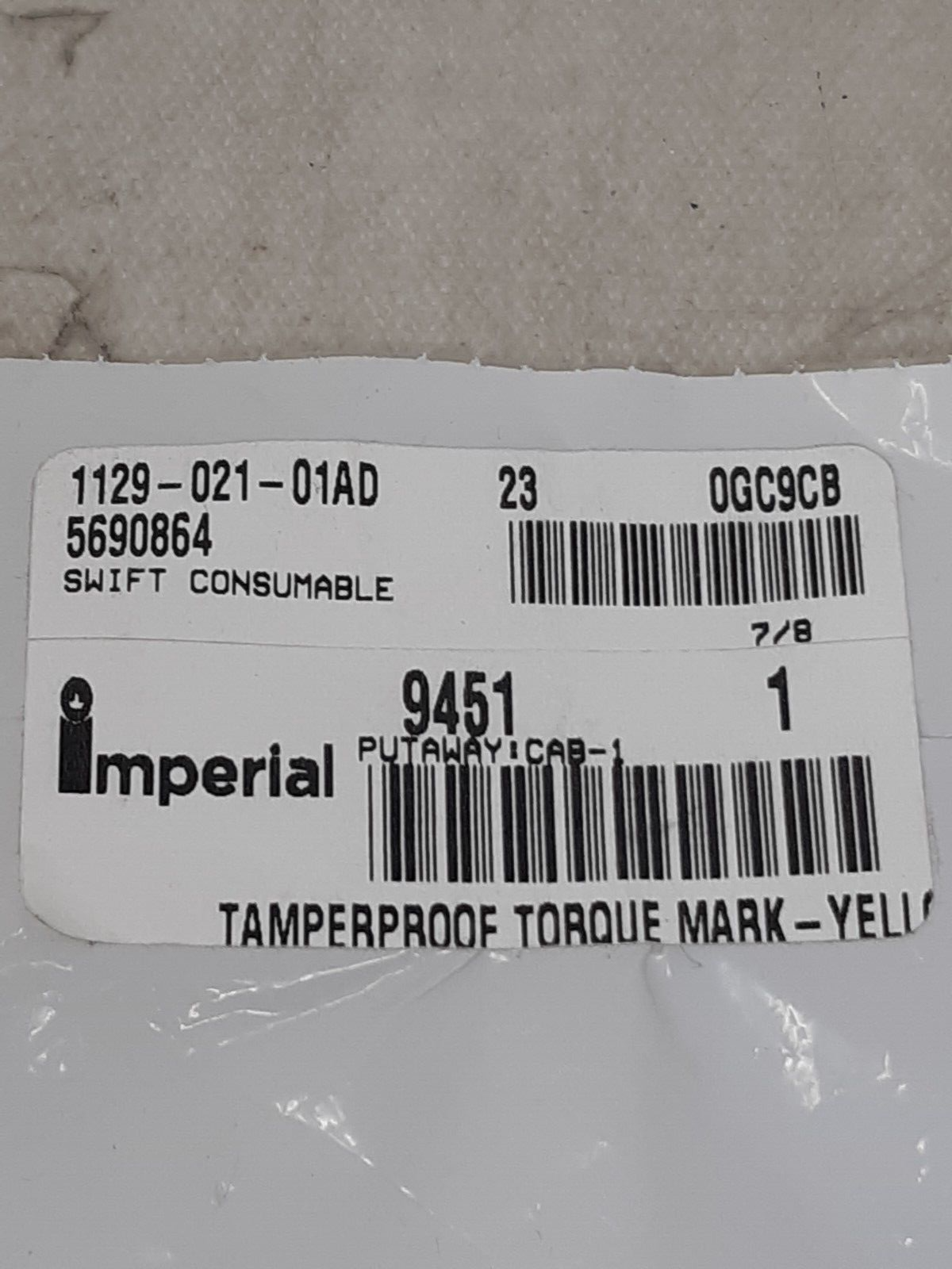 DYKEM Cross Check Torque Seal Tamper-Proof Indicator  83317 Yellow