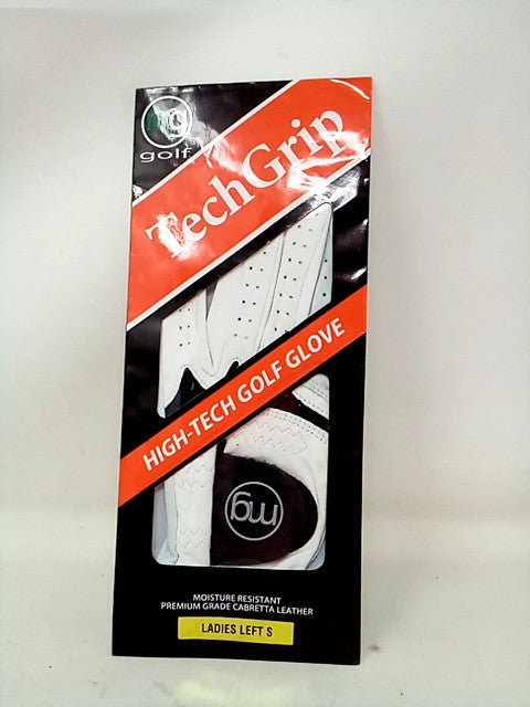 MG Golf Tech Grip Ladies Left Small Golf Glove - White - Cabretta Leather