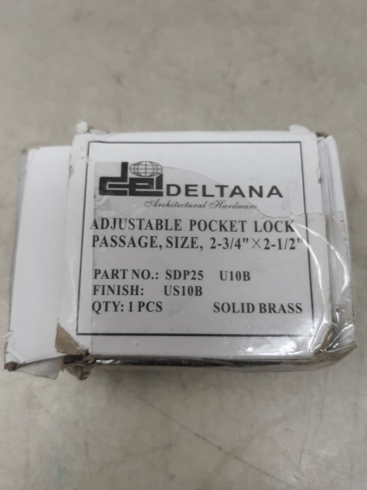 Deltana SDP25U15 Adjustable Pocket Lock Passage 2-3/4"x 2-1/2" Solid Brass