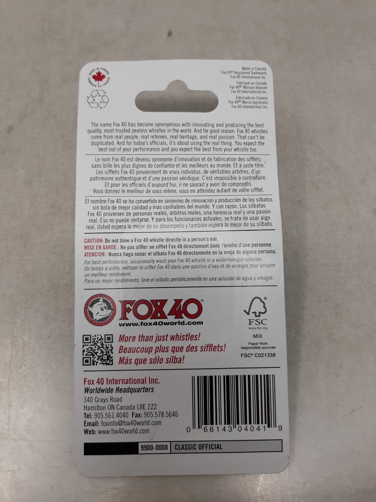 FOX 40 Classic Safety Whistle, Black