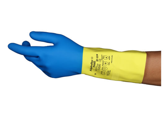 Ansell AlphaTec 87-224 (Chemi-Pro) Size 10 Chemical-Resistant Gloves QTY 6 Pair