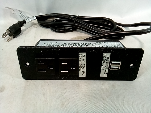 Furniture power distribution unit, black - by213-c021  120V 12A 60 Hz