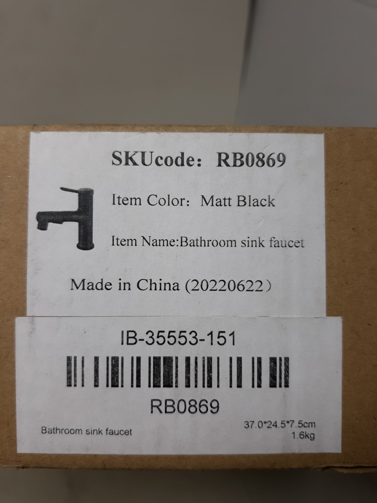 Rbrohant RB0869 Single-Handle Single Hole Bathroom Faucet in Matte Black