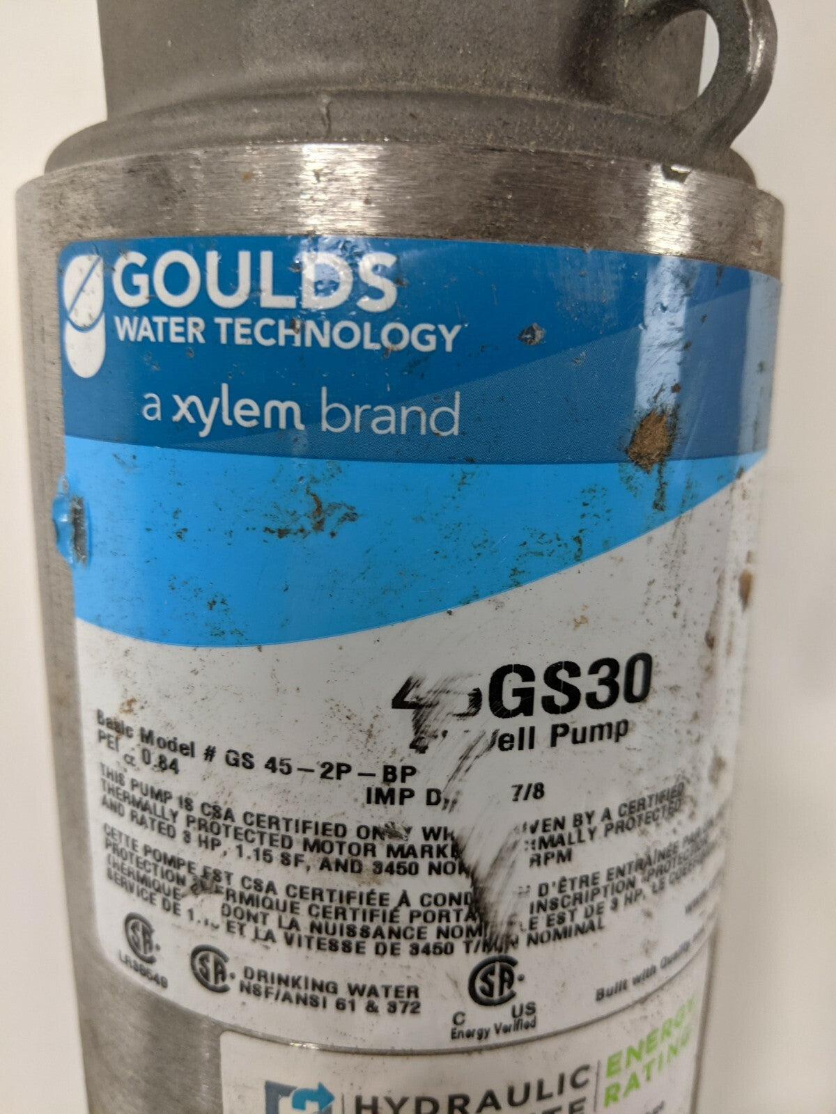 Goulds 45GS30 Wet End, Test Pump