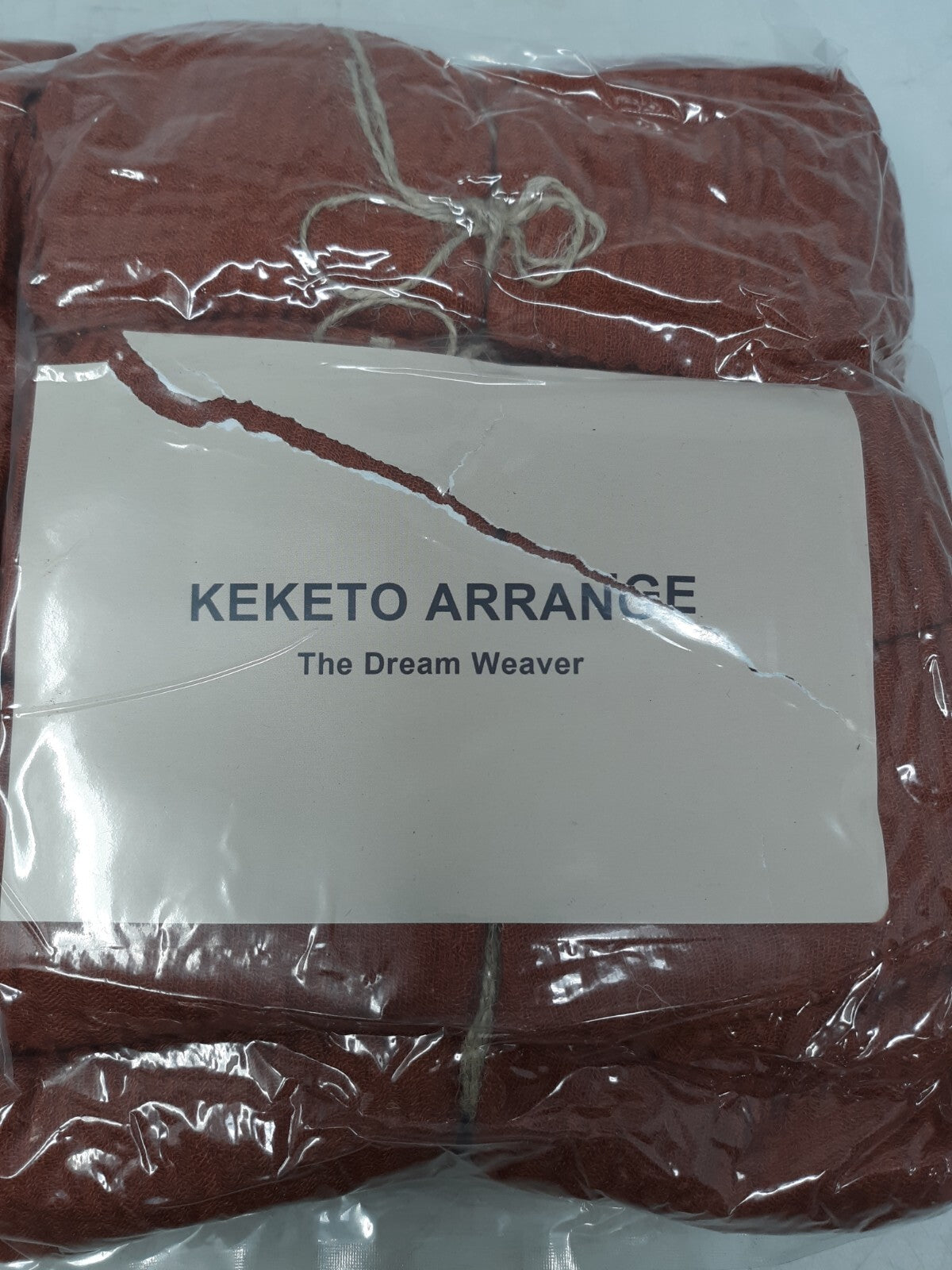 Keketo 6pc Terracotta Rust Gauze Sheer Boho Decorations