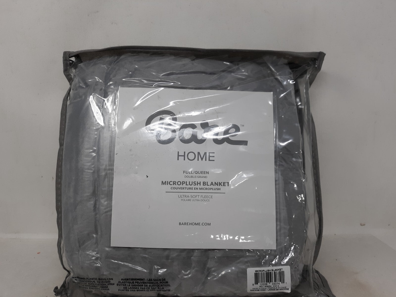 Bare Home Microplush Fleece Blanket - Grey
