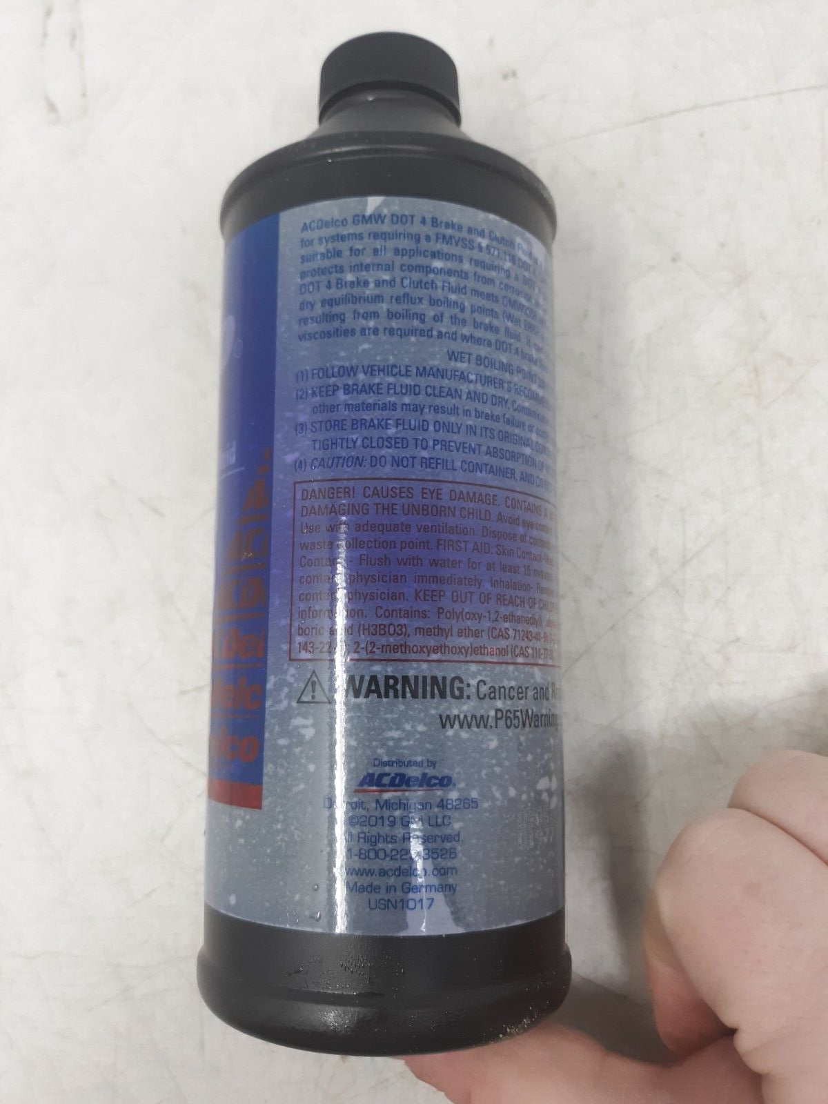 ACDelco DOT 4 Brake & Clutch Fluid 16oz 10408830 GM Approved 19299550