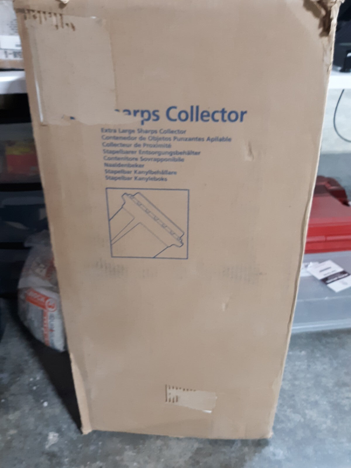 BD X-Large Red Sharps Collector W/Slide Top, 19 gal, 26.25" x 20" x 14", 5/Case