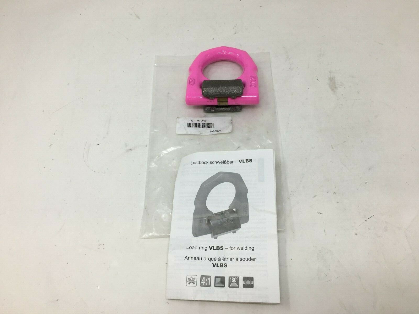 Weld-On Hoist Ring, 8,800 lb Working Load Limit, 180° Pivot - 7993036