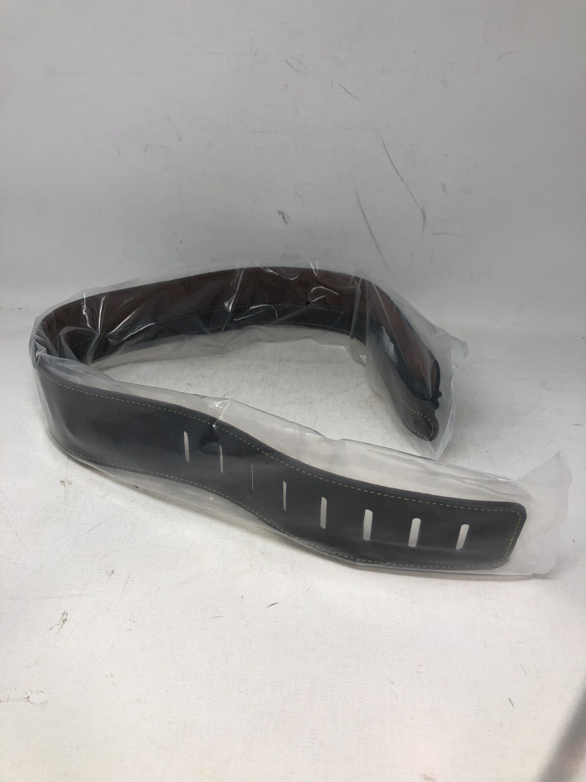 Zager Adjustable Guitar Strap ~ 2.25" Wide, Made of Vegan Leather, Brown w/ Gold