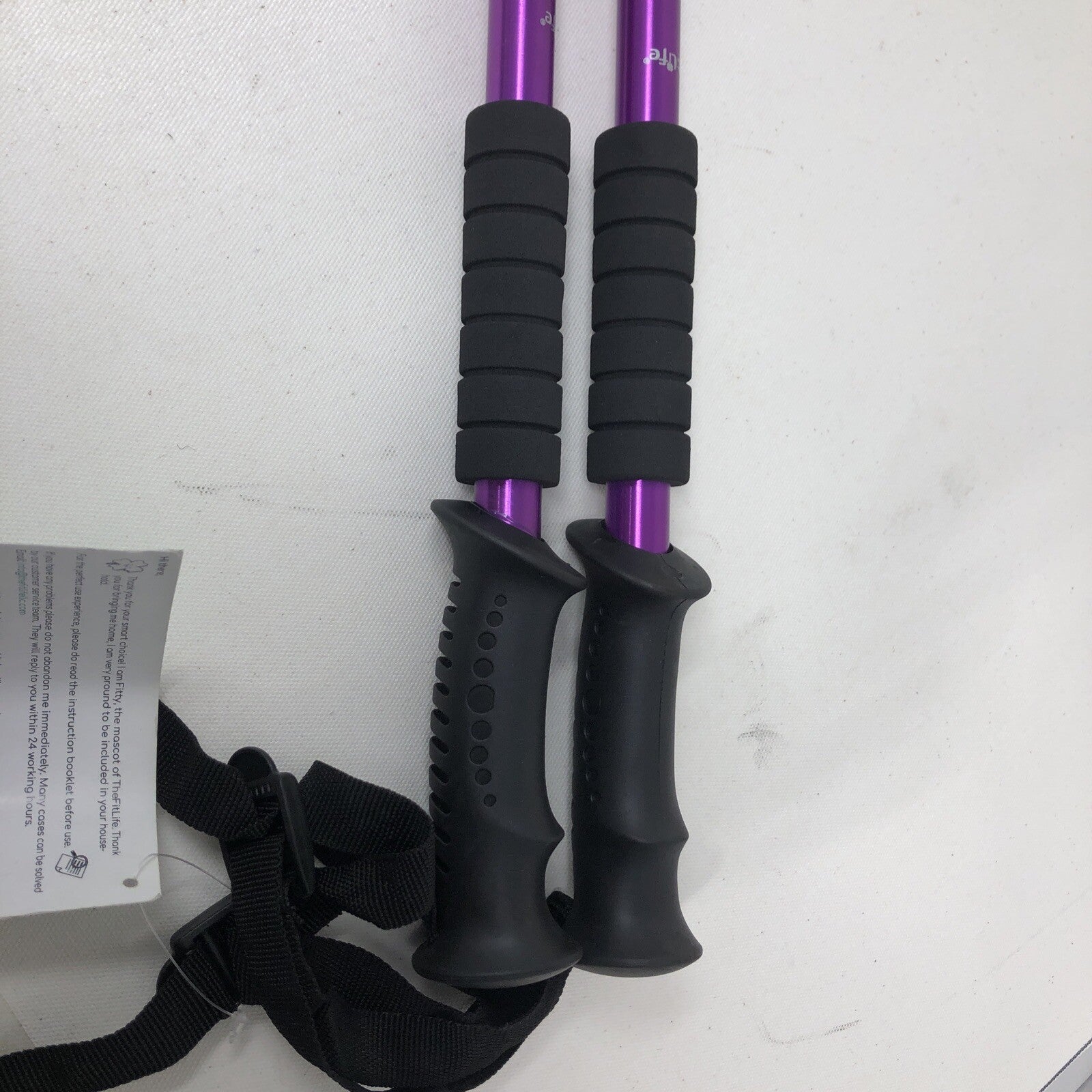 The Fit Life Hiking Walking Sticks Adjustable Poles & Handles Purple Aluminum