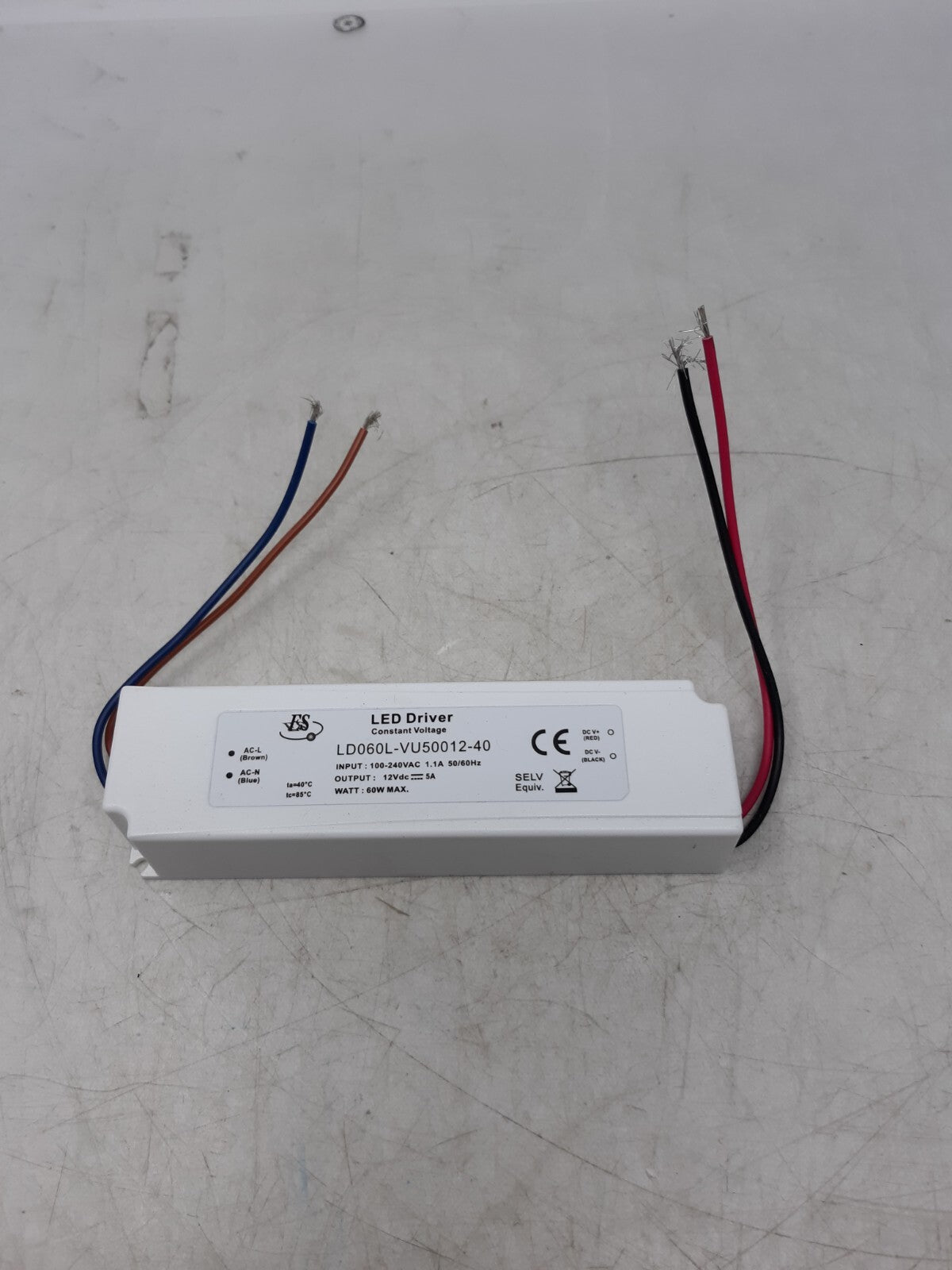 FS LED Driver LD060L-VU50012-40 12V DC 5A 60W Constant Voltage Power Supply