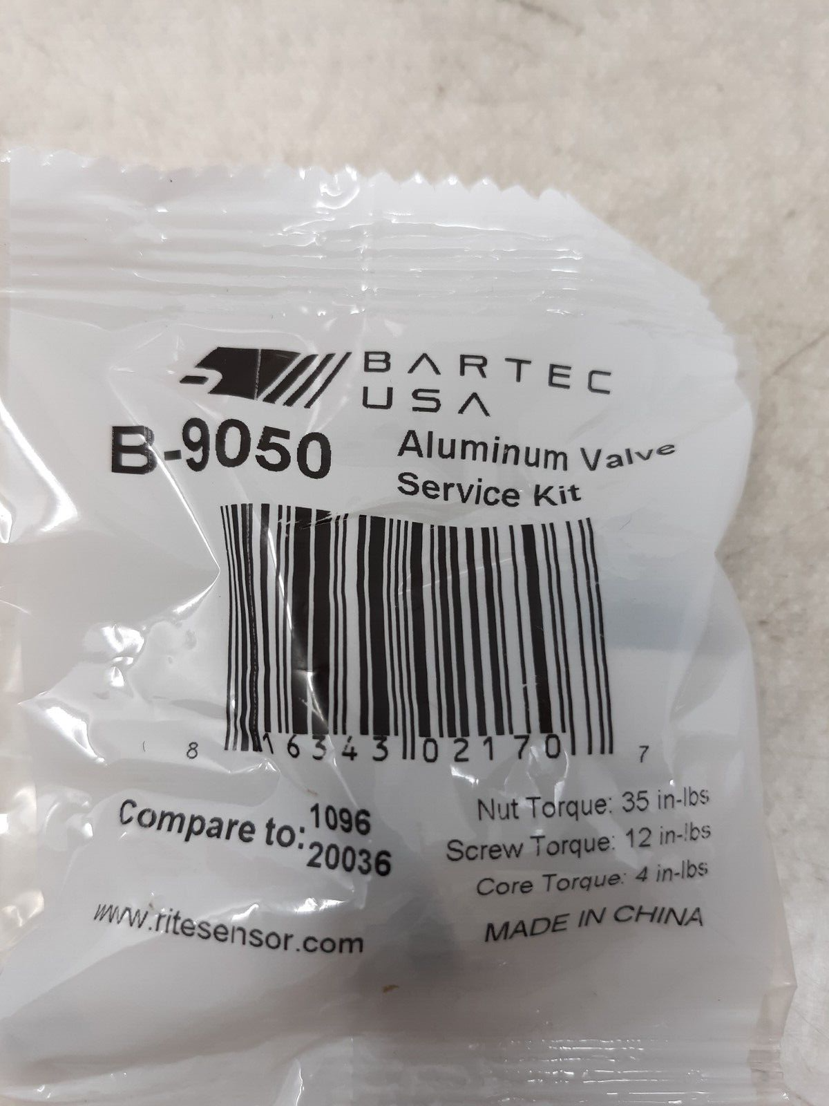 10 Pack Bartec USA B-9050 Rite-Sensor Aluminum Valve Stem Kit