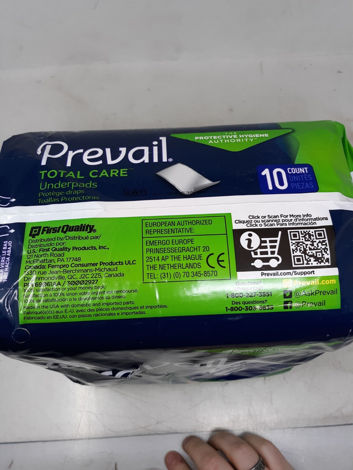 Disposable Underpad Prevail Polymer Heavy Absorbency - 20 Count (PV-410)