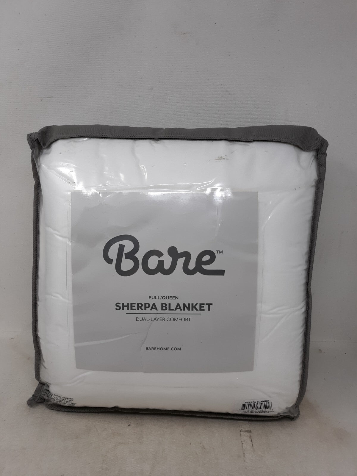 White Full/Queen Sherpa Dual-Layer Blanket by Bare Home