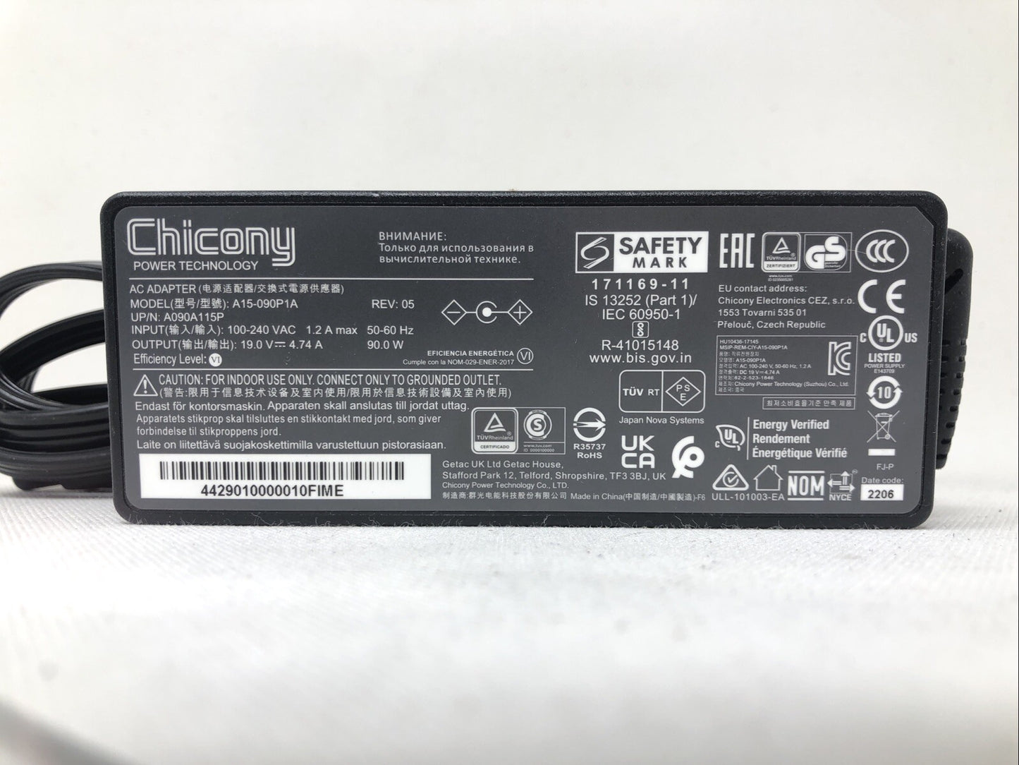 CHICONY POWER TECHNOLOGY AC ADAPTER A15-090P1A 171169 - 11