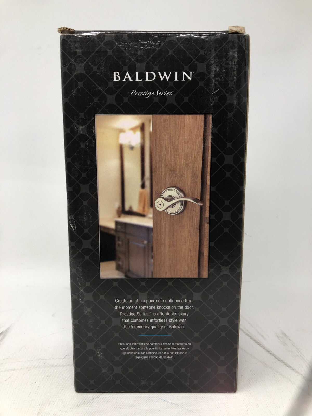Baldwin Prestige Series Tobin Level ~ Bed & Bath Door Handle, Satin Nickel
