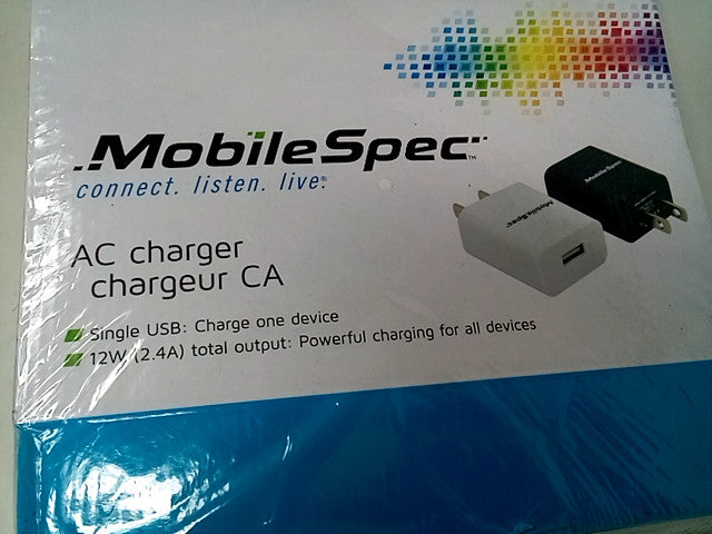 Mobile Spec AC Charger Single USB Power Blocks, CASE OF 20 WALL CHARGERS