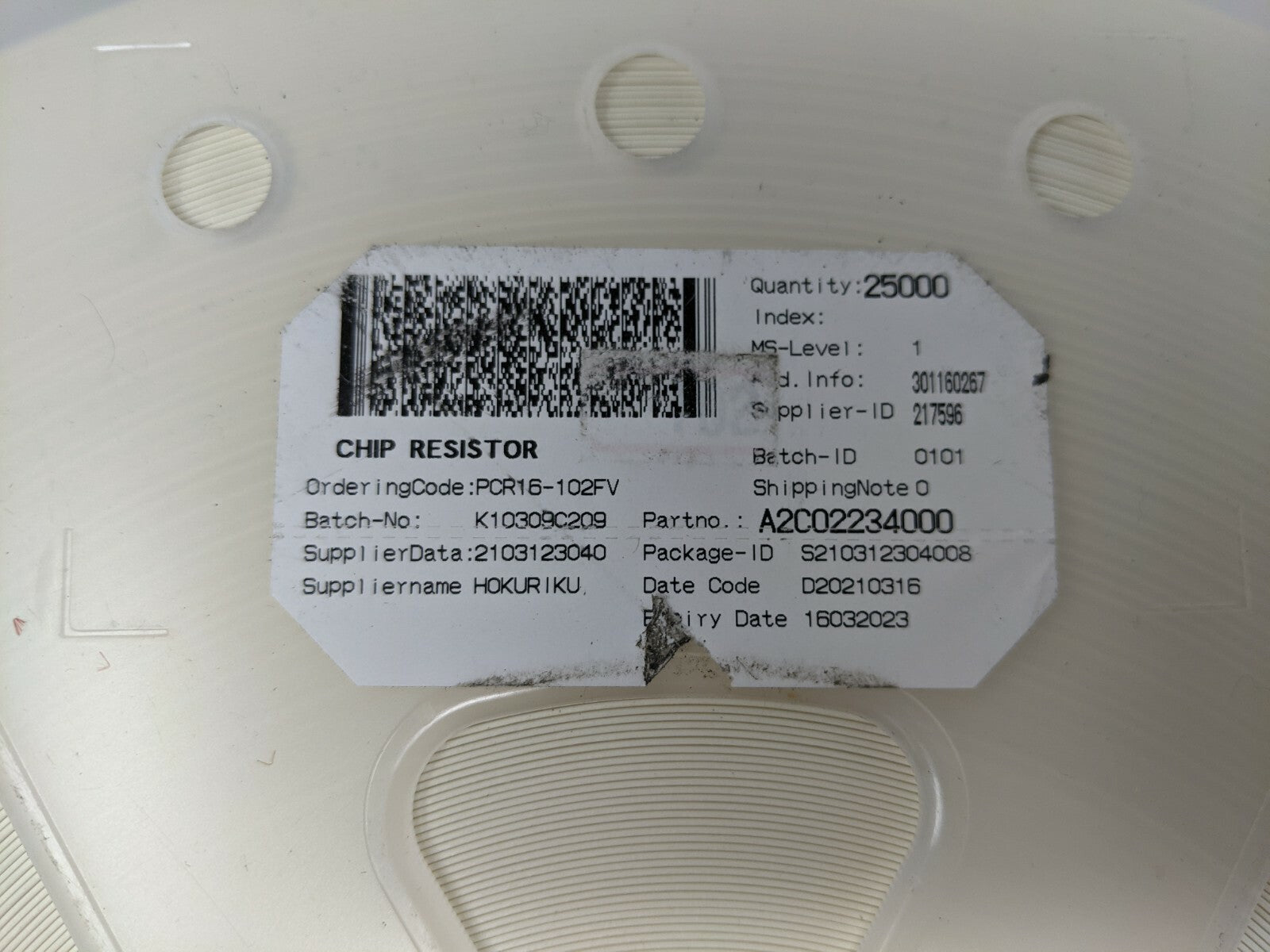 Horuriku Chip Resistor Rolls - Qty. 25000 Each - Part No. A2C02234000