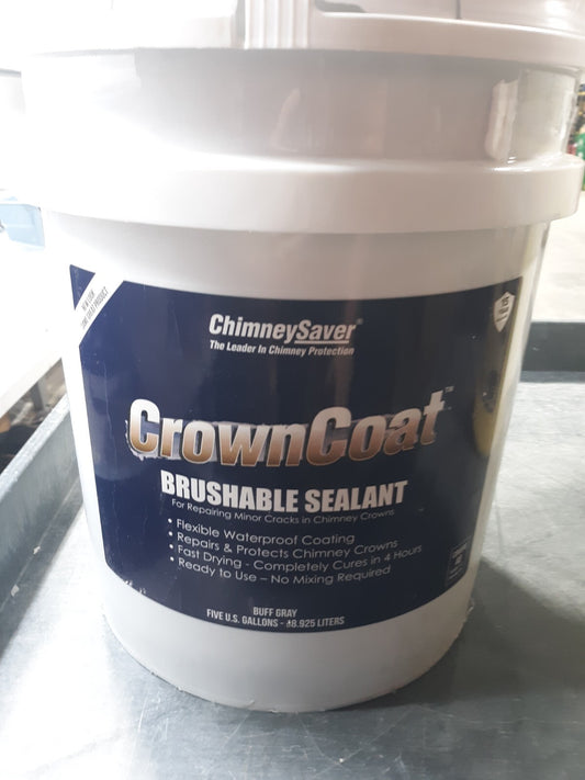 ChimneySaver CrownCoat Brushable Sealant 5 Gal Buff Gray Waterproof 74205