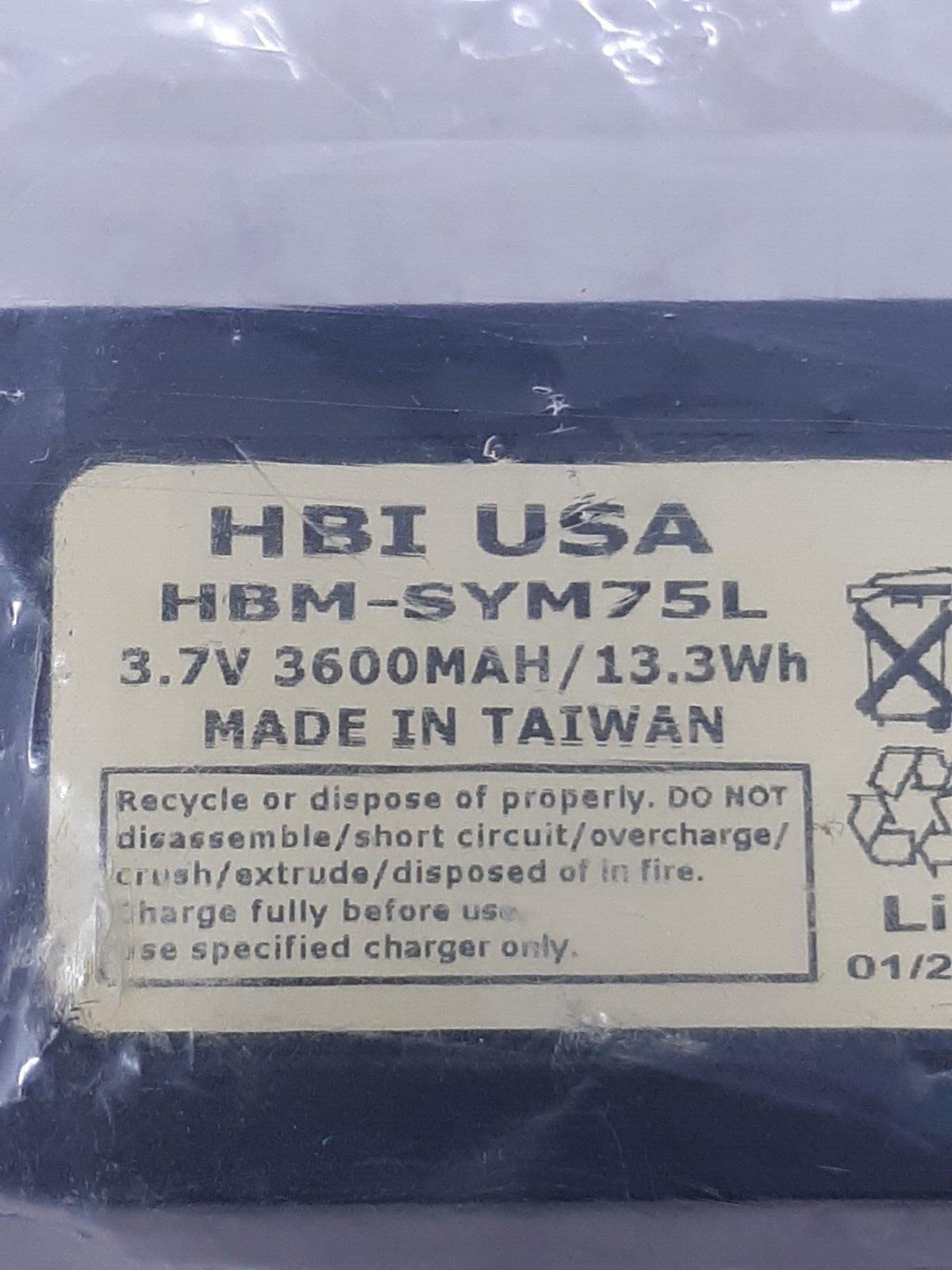 HBI USA HBM-SYM75L 3.7V 3600mAh Li-ion Battery 13.3Wh Replacement Pack
