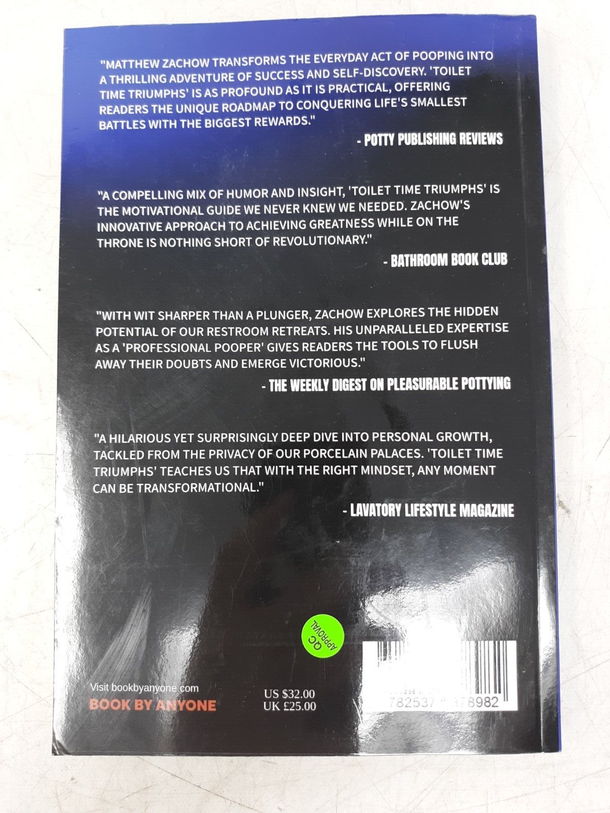 Toilet Time Triumphs by Matthew Zachow (2024) - Humor Gag Gift Book