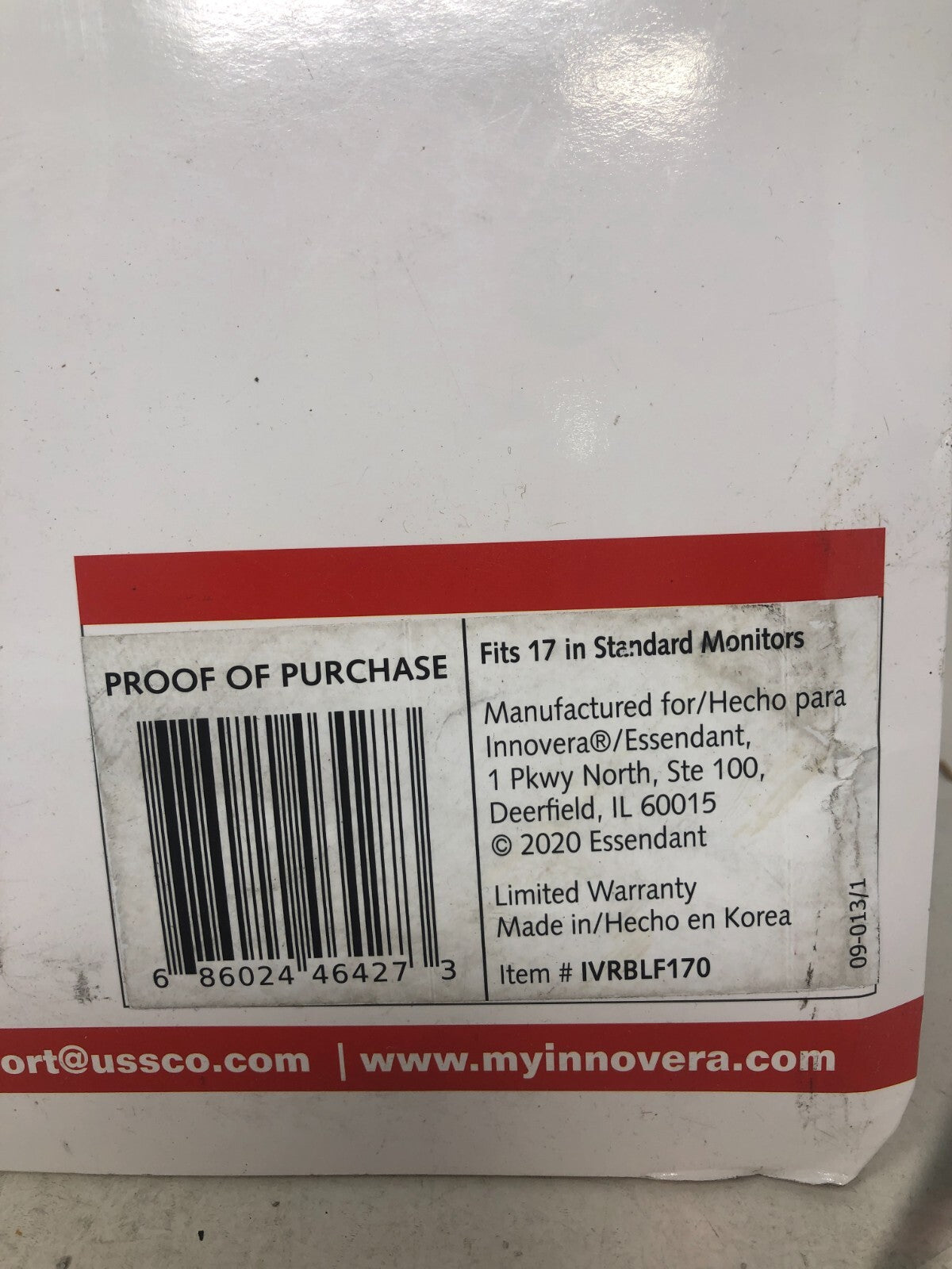 Innovera Blackout Privacy Filter Size 17" New