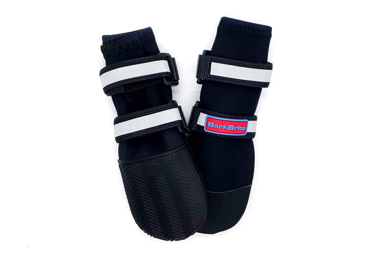 All Weather Neoprene Paw Protector Dog Boots Reflective Straps  (Black Medium)