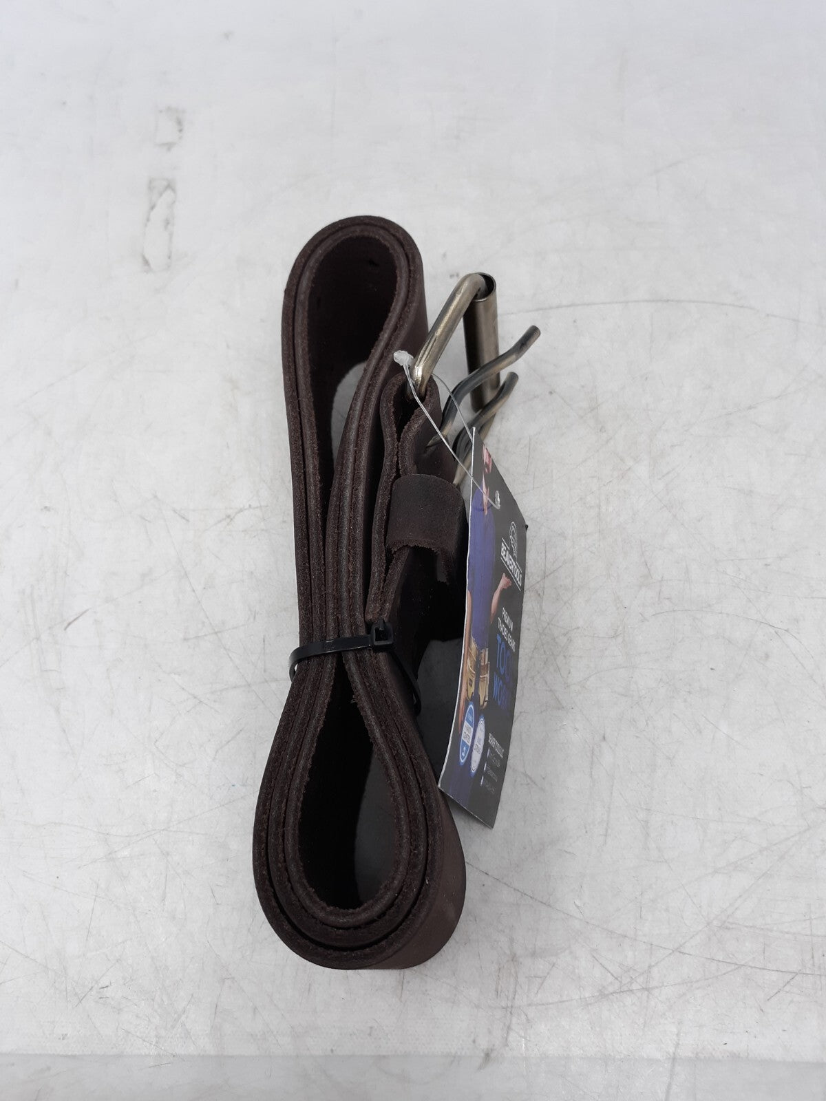 Beavers Tools Heavy-Duty Leather Work Belt - Double Prong Buckle, Brown