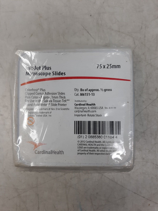 Cardinal Health M6151-13 Ink-Jet Plus Microscope Slides Frosted 1x3 in 72/Box