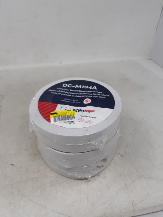 Lot of 3 Echotape All Weather Double Sided 1.41" x 60yds DC-M194A White Adhesive