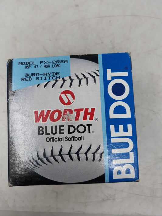 Worth Blue Dot Official Softball PX-2RSA Dura-Hyde Red Stitch