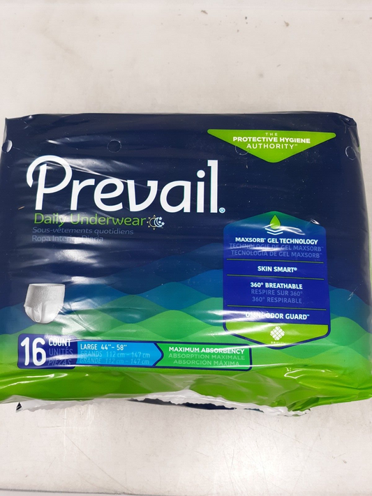 Prevail Disposable Underwear Large PVS-513 Maximum Absorbancy 16 Count