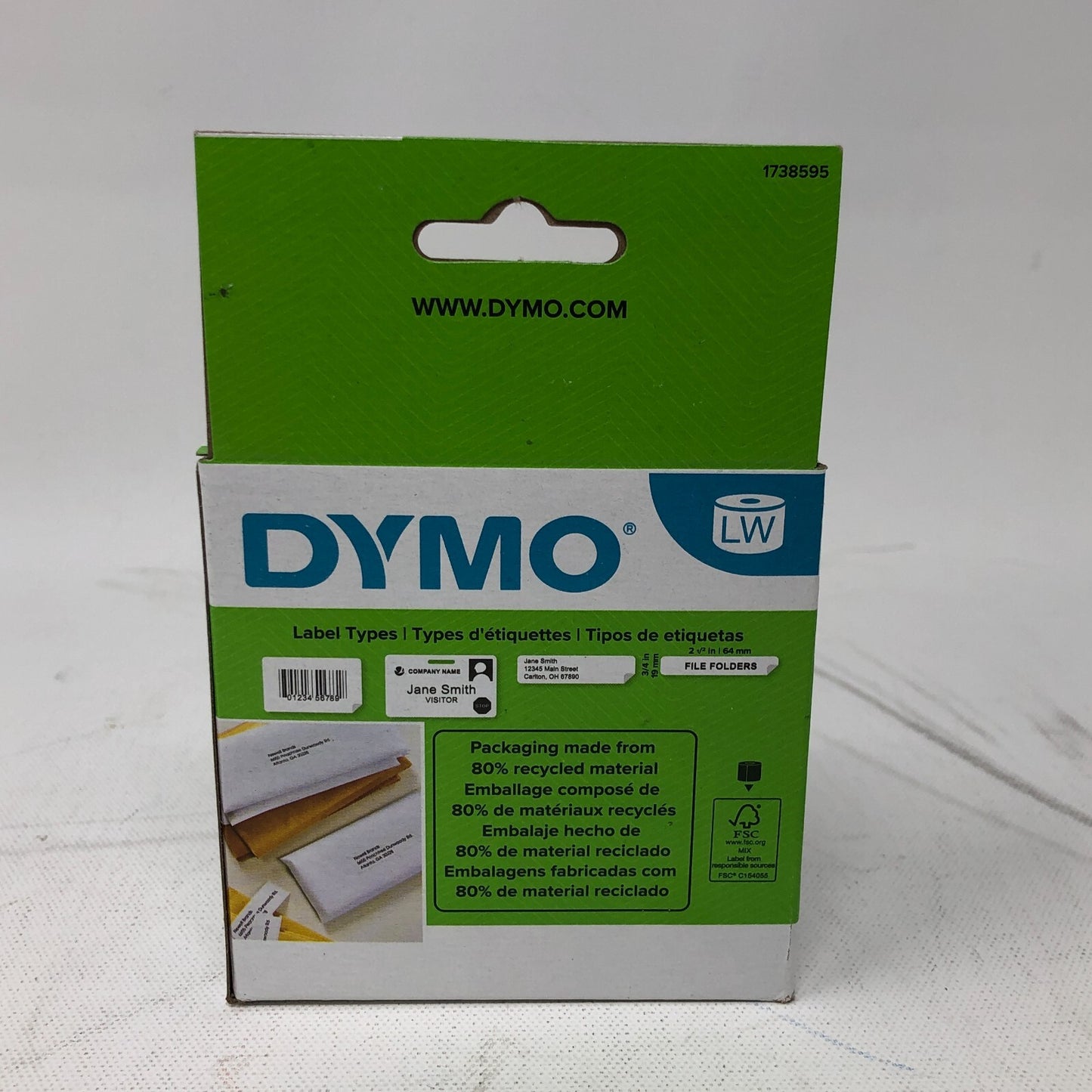 Dymo File Labels Roll (450 Labels per Roll): 1738595 - 3/4 in x 2 1/4 in