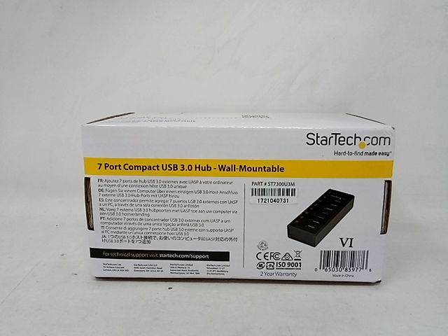 StarTech 7PT USB3 Hub Desktop Wall Mountable Encl 8STST7300U3M