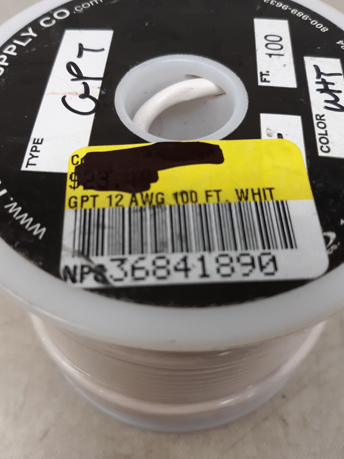 16 AWG Gauge GPT Wire Stranded Hook Up Wire White 100 ft 0.0508" 60 Volts